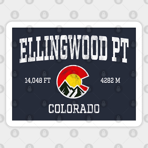 Ellingwood Point Colorado 14ers Vintage Athletic Mountains Magnet by TGKelly